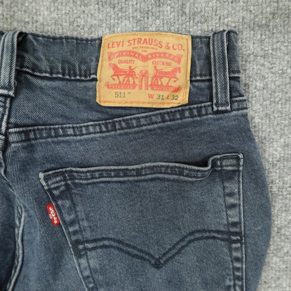 Levis 511 Jeans Mens 31x28 Blue Slim Fit Tapered Leg Stretch Denim Dark Wash